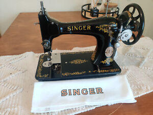 Vintage Singer 128k Rococo Decal Heavy Duty Sewing Machine