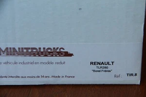 Renault TLR 280 + SR bâchée Borel Frères 1/50 Minitrucks TIR 8 kit non monté - Foto 1 di 10