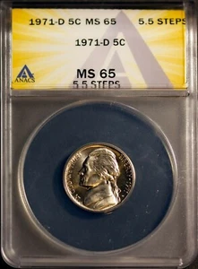 1971-D 5C Jefferson Head Nickel MS 65 5.5 Full Steps ANACS # 7269924 + Bonus - Picture 1 of 2