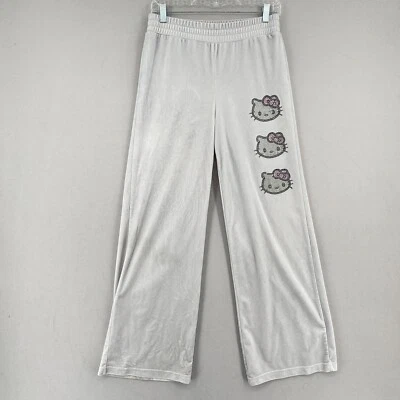 Pantalón Hello Kitty Forever 21 Terciopelo Pierna Ancha Mujer Grande Plateado Gris Adornado Foto 1 de 4
