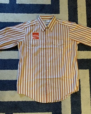 RARE & NEW 1970 Coca Cola Coke Employee Uniform Shirt Retro Hipster  VINTAGE XL - Image 1 of 4
