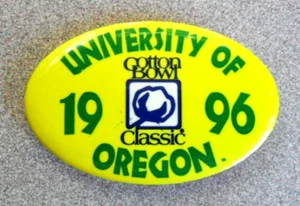 orig. 1996 COTTON BOWL *Oval Football Pin* Oregon Ducks vs Colorado Buffaloes - Picture 1 of 2