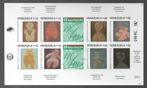 Venezuela: 1993; Scott 1474 sheet of 8+2 labels imperforate with control EBV1300 - Picture 1 of 2
