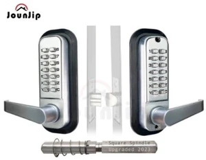 JOUNJIP Mechanical Keyless Combination Lever DoorLock Square Spindle SatinChrome - Picture 1 of 5
