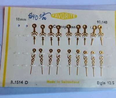 ELGIN Watch Co. 12s GILT FANCY Minute & Hour single set of hands - Image 1 of 2