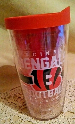 CINCINNATI BENGALS TUMBLER TERVIS 2015 NFL FOOTBALL AFC NORTH 16 OZ ORANGE LID Cover