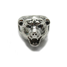 Sterling Silver Mens Ring Solid Dotted 925 Bear R001833 EMPRESS
