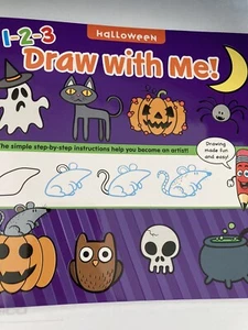 1 2 3 Draw With Me! Halloween - Simple Step by Step Instructions - Picture 1 of 4