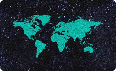 Mauspad 24 x 20 cm Mousepad Gaming / Office Silent Monsters Weltkarte grün