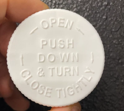 45MM CRC WHITE PIC HS035 .020F PRT, Induction CAP, Child Resistant, 1100/Case - Image 1 of 4