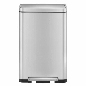 EKO X-Cube Mülleimer Abfallsammler 30 L Treteimer Edelstahl matt Mülltonne - Bild 1 von 8