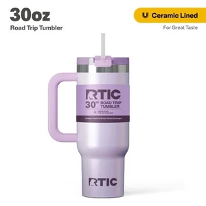 RTIC 30 oz Ceramic Lined Road Trip Tumbler, Leak-Resistant Straw Lid - Picture 1 of 8
