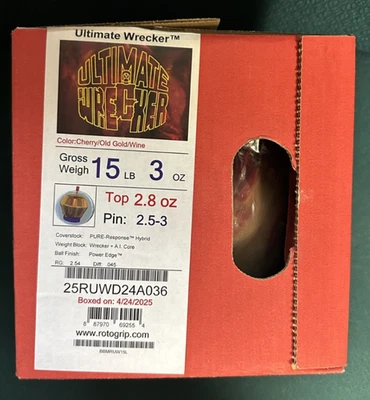 15 磅 Roto Grip Ultimate Wrecker 保龄球 * * 全新带盒 * * — 第 1/3 张图片