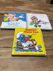 3 Vintage Bath Time Books Smurf's Water Fun, The Care Bears & More - Imagen 1 de 11