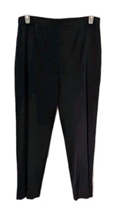 Ming Wang Sz L Knit Pull On Straight Leg Pants Black  - Picture 1 of 3