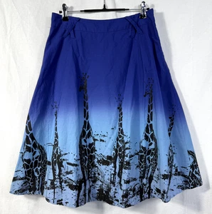 Odille x Anthropologie Archive Skirt Women Sz 4 Blue Ombre Grasslands ALine Midi - Picture 1 of 8