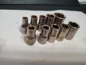 Vintage Craftsman 1/4" Drive SAE Metric 6 Point Shallow Socket You Choose USA - Bild 1 von 4