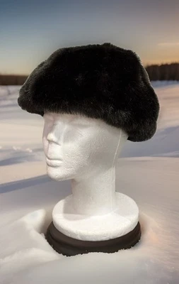 Mujer Invierno Negro Imitación Piel Elegante Sombrero Cosaco Ushanka Foto 1 de 4