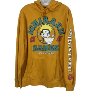 Naruto Ichiraku Ramen Bright Yellow Pullover Hoodie Unisex Large - Picture 1 of 4