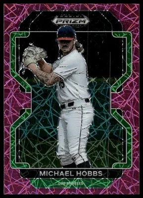 2022 Panini Prizm Draft Picks #PDP220 Michael Hobbs Neon Pink Velocity - Image 1 of 2