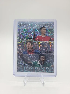 Ronaldo / Messi / Pele -  2024 Leaf Metal Trio Silver #'ed /25 - Soccer Card 🔥 - Image 1 of 4