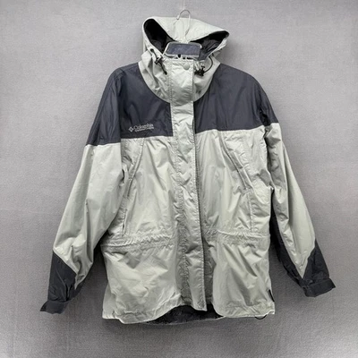 Chaqueta Columbia Omni Tech para mujer grande negra gris impermeable transpirable con capucha Foto 1 de 4