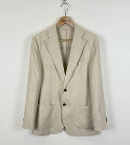 SUITSUPPLY Havana Patch HL Beige Leinen Baumwolle Slim Blazer Jacke Herren Größe USA40 - Bild 1 von 8