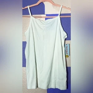 NWT Cat & Jack 2-PACK Long Ribbed Tank Ruched Top w Lace Trim in White - Sz XXL - Picture 1 of 4