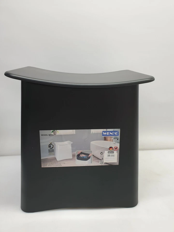 WENKO Badhocker Wing, 2 in 1, Sitzhocker und Waeschekorb - Bild 1 von 4