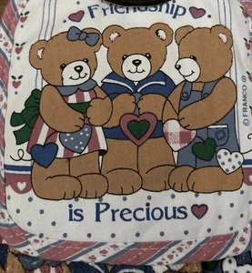 Vintage Franco Freundschaft Teddybären 3-teiliges Set Geschirrtuch-Waschlappen-Topfhalter - Bild 1 von 5