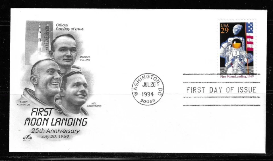 US SC # 2841a Moon Landing  FDC . Artcraft Cachet - Image 1 of 1