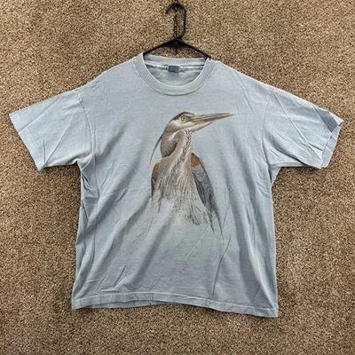 Camiseta de colección Great Blue Garza talla grande puntada única hecha en EE. UU. Foto 1 de 4