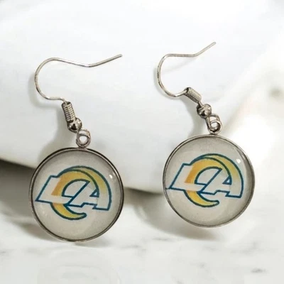 Pendientes del equipo de fútbol americano de Los Ángeles La Rams decoración de aficionados mercancía joyería regalo Foto 1 de 2