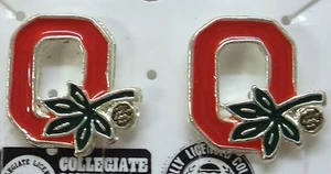NCAA OSU Ohio State Buckeyes Ohrringe mit Buckeye Nuss, Silber Pl, NEU - Bild 1 von 2