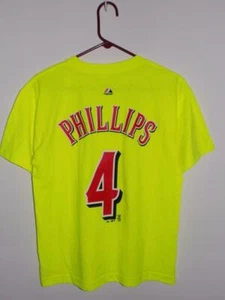 Cincinnati Reds t shirt youth xl Brandon Phillips name and number neon NWT - Picture 1 of 5
