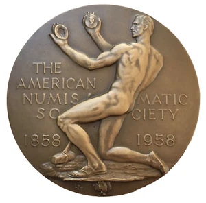 Centennial of the American Numismatic Society Medal, 1958 by Laura Gardin Fraser - Picture 1 of 2