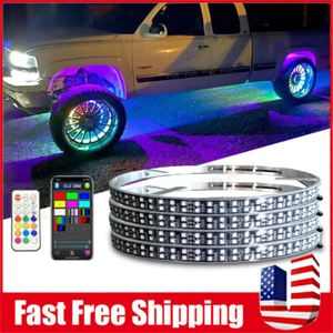Pack of 4 15.5'' RGB Wheel Ring Lights LED Light For Truck Car Rim Lights APP - Bild 1 von 13