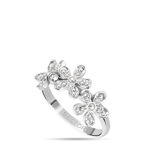 ANELLO DONNA SECTOR GIOIELLI MISURA 16,ACCIAIO,3 FIORI,ZIRCONI BIANCHI,SAIT02016 - Immagine 1 di 1