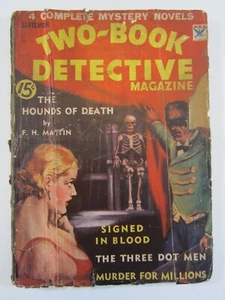 Due libri rivista detective Pulp v.1 #7, settembre 1934 PR copertina scheletro classica! - Foto 1 di 5