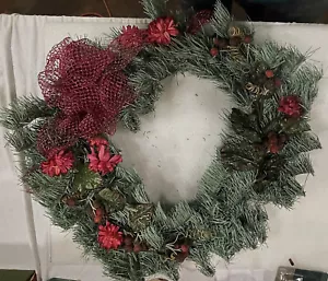 Künstlicher Weihnachtskranz mit Blumenmuster - Bild 1 von 2
