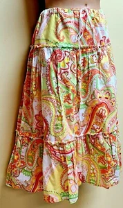 Jones New York Falda Algodón Multicolor, Paisley con Tonos Naranja, Talla 4 - Imagen 1 de 5