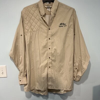 LL Bean Shirt Men XL Tall Shooting Hunting Quilted Zip Pockets Short Sleeve - Image 1 of 4