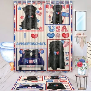 Affenpinscher Dog Bath Mat & Shower Curtain Set Personalized Many Designs NWT - Picture 1 of 21