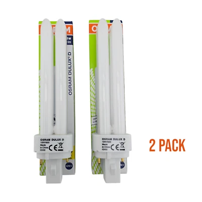 2-Pack OSRAM D 18W G24d-2 Compact Fluorescent Lamp Warm White 3000K 1200 lumen