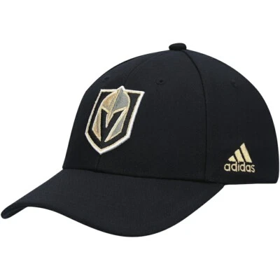 Vegas Golden Knights Adidas Black Structured Primary Logo Adjustable Hat - Image 1 of 4