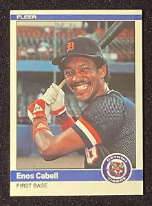 Enos Cabell 1984 MLB Detroit Tigers Pitcher Baseball Card Fleer #79 - Picture 1 of 2