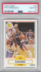 1990 Fleer Basketball Warriors Tim Hardaway Rookie RC Card #63 PSA 10 GEM MT QTY - Picture 1 of 2