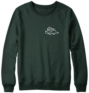 Triceratops Dinosaur Breast Print Mens Womans Funny Unisex Pocket Sweatshirt - Picture 1 of 7
