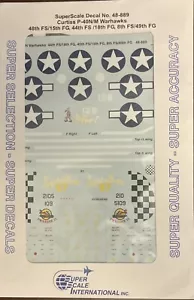 decalcomanie superscala 1/48 articolo 48-889 Curtiss P-40N/M Warhawks - Foto 1 di 1