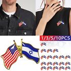 Épingle à revers drapeau de soutien Israël USA amitié croisée US American Israeli